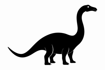 brachiosaurus sihouette black vector