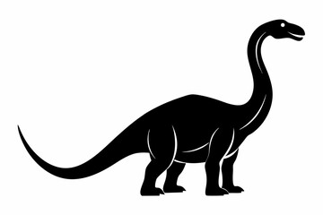 brachiosaurus sihouette black vector