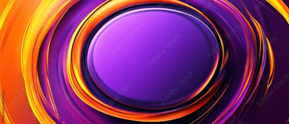Wall mural abstract purple and orange swirl background with circular center, creating a vibrant and dynamic des