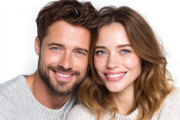Smiling Man and Woman with White Teeth