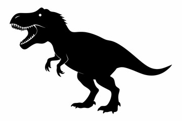 tyrannosaurus rex sihouette black vector