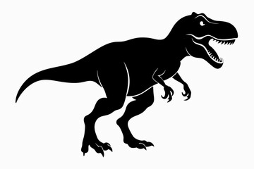 tyrannosaurus rex sihouette black vector