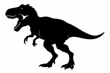 tyrannosaurus rex sihouette black vector