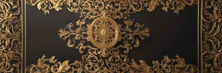 Elegant gold foil invitation card with ornate details ,  foil,  event,  template