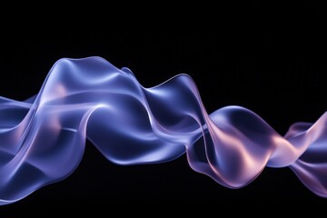 Abstract flowing purple shape on black