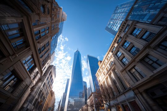 Fototapeta New York City Building Seen From Street Level