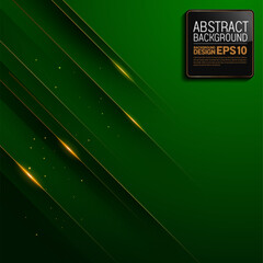 Luxury green abstract background with golden diagonal lines, square 1080x1080 format, Islamic and Diwali festival invitation banner, elegant wallpaper design, vector art, not AI generated