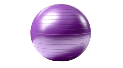 Purple Exercise Ball: A close-up image of a vibrant purple exercise ball. Perfect for use in fitness and home gym imagery.