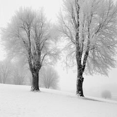 trees in the snow 