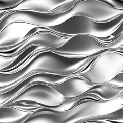 Obraz premium Seamless silver wave tile design with smooth texture perfect for contemporary interior decor