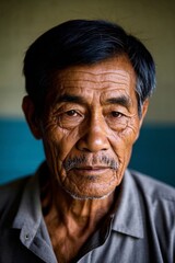 arafed man with a mustache and moustache stares into the camera