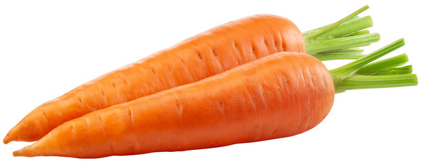 Carrot png. Carrot on white or transparent background. Perfect retouched two carrots no background. Transparent png. Full depth of field.