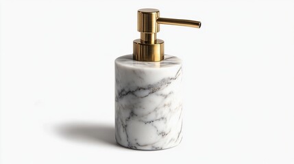 Obraz premium Elegant marble soap dispenser with gold pump. (1)