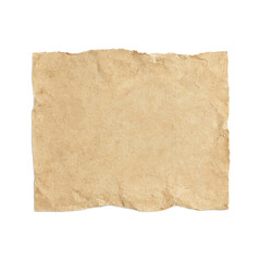Isolated rustic brown torn paper scrap for creative projects and design elements