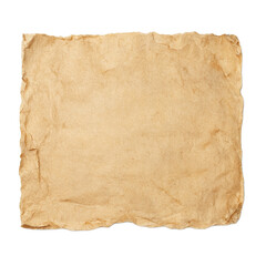 Isolated rustic brown torn paper scrap for creative projects and design elements