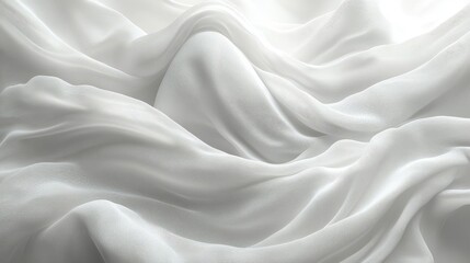 Obraz premium Abstract White Fabric Texture Displaying Smooth Soft Waves and Elegant Movement
