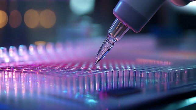 A robotic arm in a high tech AI powered gene editing lab, performing CRISPR-based genetic modifications, Bio-tech style
