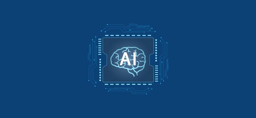 AI Processor Vector Icon for Website. Small AI CPU Icon Design in Flat Style. AI CPU and Artificial Intelligence. Business Concept. Modern Technology. Internet and Network.