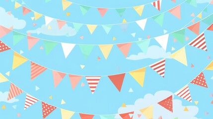 Fototapeta premium Flag Day Square Background: Gathering the Magnificence of the Square, Spreading a Grand and Solemn Scroll of Flags Flying on the Festival