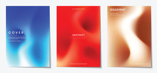 Modern abstract gradient blurred background set for cover poster banner brochure and card design. Vector illustration.