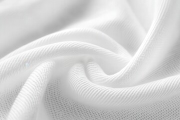 Close-up view of soft, white, ribbed fabric texture.