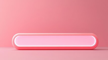 Fototapeta premium Button 3D. Website Search Bar on Pink Background with Social Media Influence