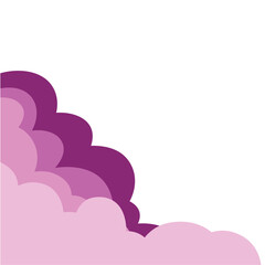 Cloud Corner Border Vector. Cute Decorative Frame Element
