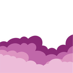 Cloud Corner Border Vector. Cute Decorative Frame Element