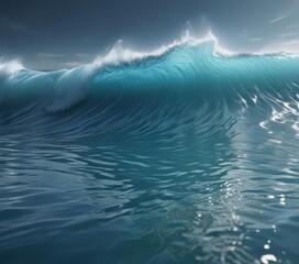 Soothing blue water wave background, ethereal texture , yoga, sea