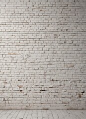 Fototapeta premium Weathered white brick wall, rough texture, grunge , retro, design, white