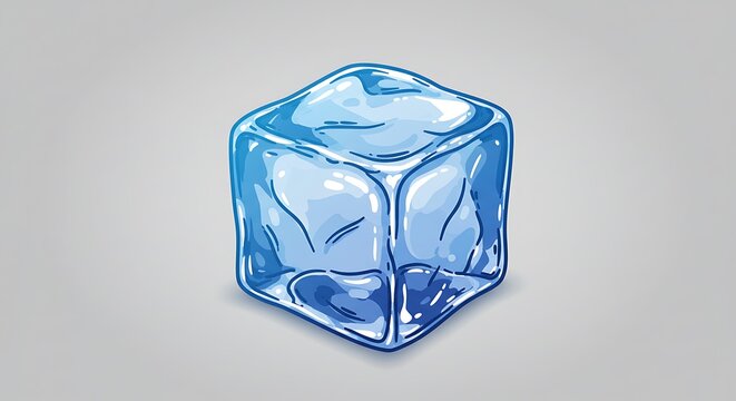 vector art line about ice cube