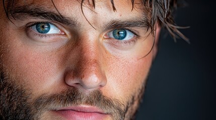 Obraz premium 112. A strong, confident gaze of a man under harsh lighting