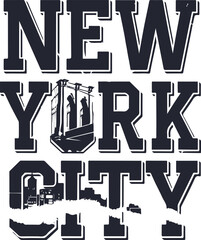 New York City typography t-shirt design.