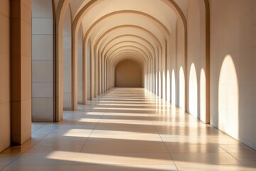 Obraz premium Hallway with arches and shadows