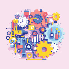 Obraz premium vector illustration of a industrial machinery concept