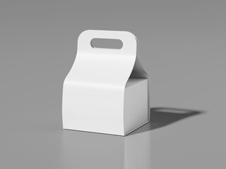 White Blank Cake Box Packaging Mockup 3D Rendering