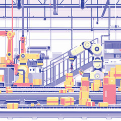 Fototapeta premium vector illustration of modern factory