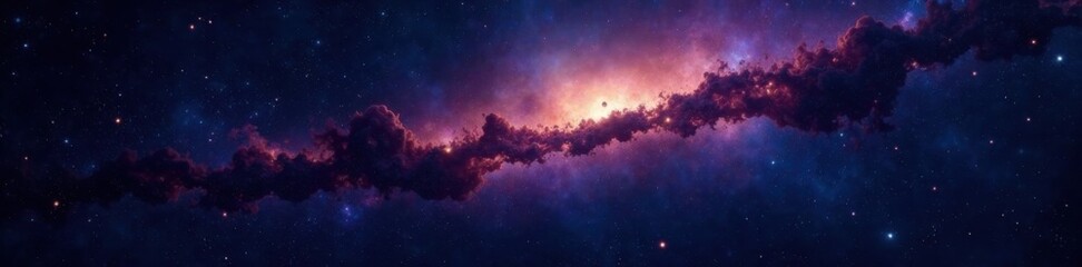 Fototapeta premium dark vastness of space with twinkling stars and galaxies, astronomy, celestial