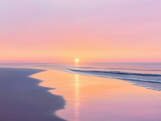 Calm beach at sunset