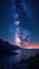 Dark canvas with twinkling stars, cosmic beauty at night, black background, twinkling lights, universe