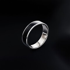 Metal ring on black background