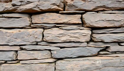 Natural stone wall featuring slate rock layering that showcases textured surfaces and colors