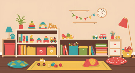 Playroom Delight: Colorful Toys and Cheerful Design