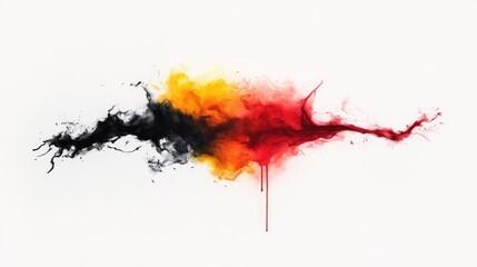 477. Watercolor painting of a fire dancer spinning, flames wrapping around their body on an absolutely white background.
