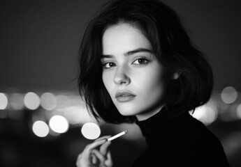 Obraz premium Woman with cigarette