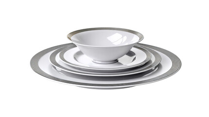 A sleek ceramic dinner plate on a pure white background