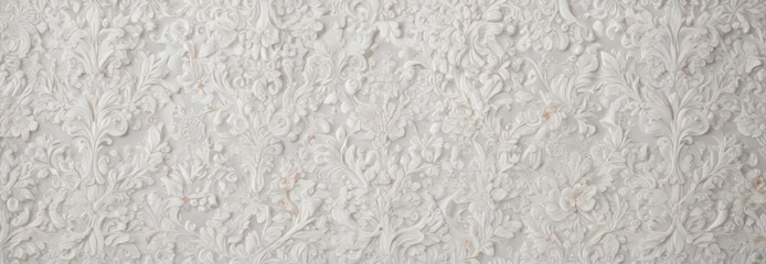Fototapeta premium Intricate white damask floral wallpaper Elegant, textured surface , flower, vintage, subtle