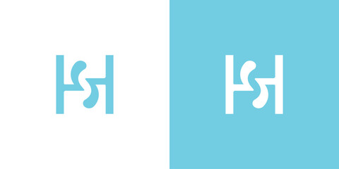 Letter HS Logo Design