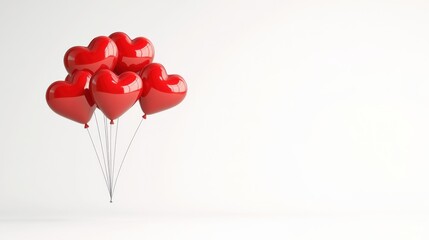 Red heart balloons