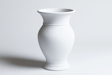 Elegant White Ceramic Vase for Flowers or Decor Display in Studio Setting